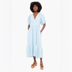 Xirena Light Blue Puff Sleeve Dress